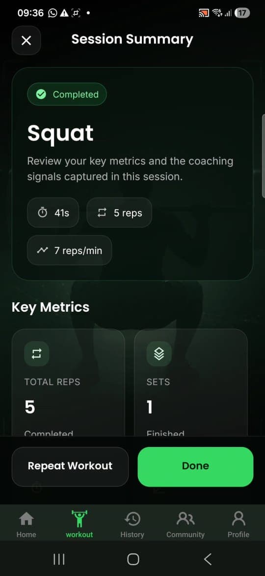 RepSense prototype screen 5